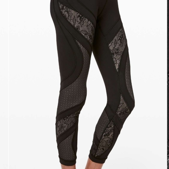 Lululemon Wunder Under Lace Tight 25" Black - Picture 2 of 5